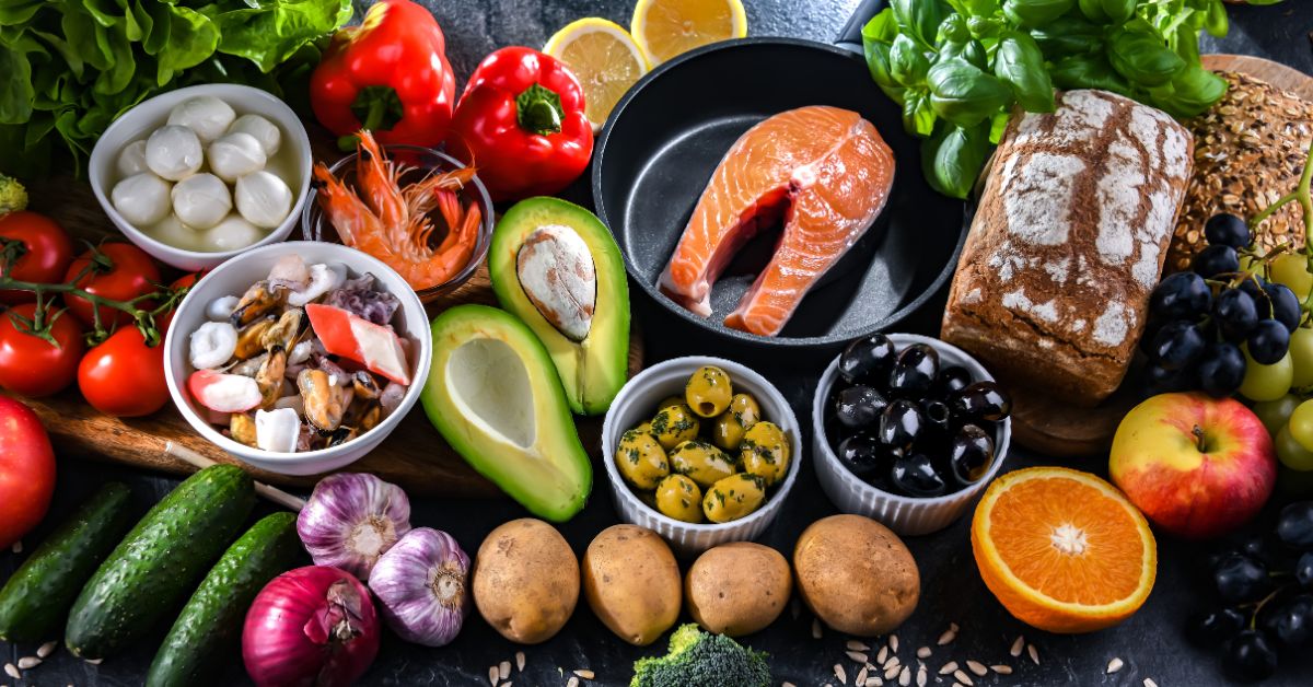 Alimentos frescos y saludables para una dieta equilibrada